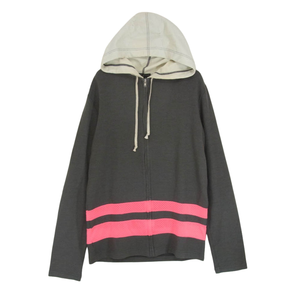 COMME des GARCONS HOMME PLUS コムデギャルソンオムプリュス AD2010 PF-T060 異素材切替 ジップアップ フーディー パーカー グレー系 S【中古】