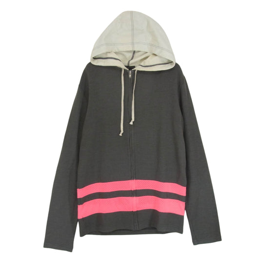 COMME des GARCONS HOMME PLUS コムデギャルソンオムプリュス AD2010 PF-T060 異素材切替 ジップアップ フーディー パーカー グレー系 S【中古】