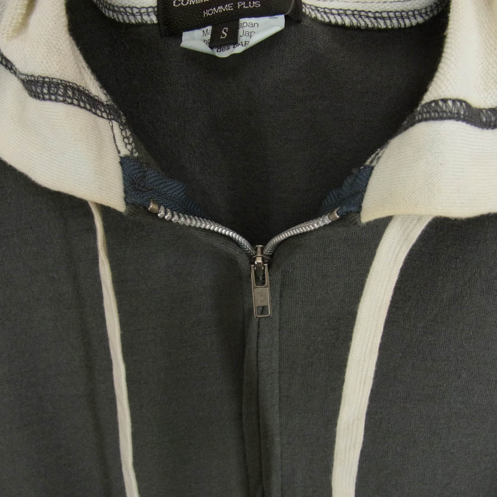 COMME des GARCONS HOMME PLUS コムデギャルソンオムプリュス AD2010 PF-T060 異素材切替 ジップアップ フーディー パーカー グレー系 S【中古】