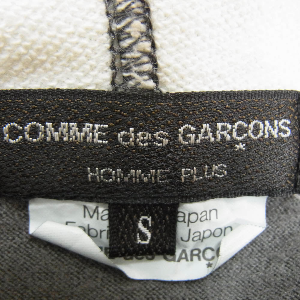 COMME des GARCONS HOMME PLUS コムデギャルソンオムプリュス AD2010 PF-T060 異素材切替 ジップアップ フーディー パーカー グレー系 S【中古】