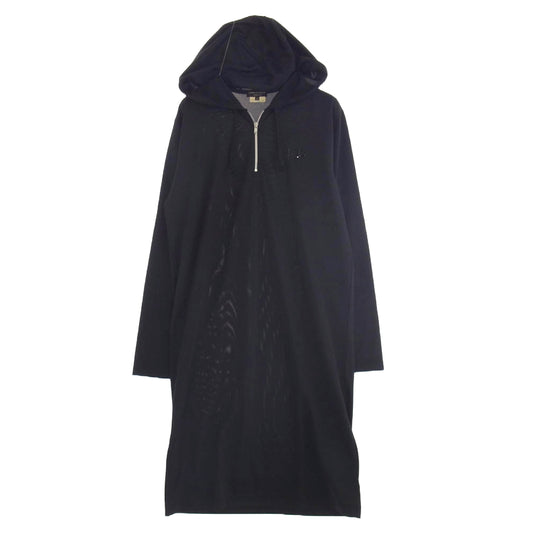COMME des GARCONS HOMME PLUS コムデギャルソンオムプリュス AD2008 PC-T043 胸HP ロゴストーン ポリエステル フーデット ロング プルオーバー パーカー ブラック系 S【中古】