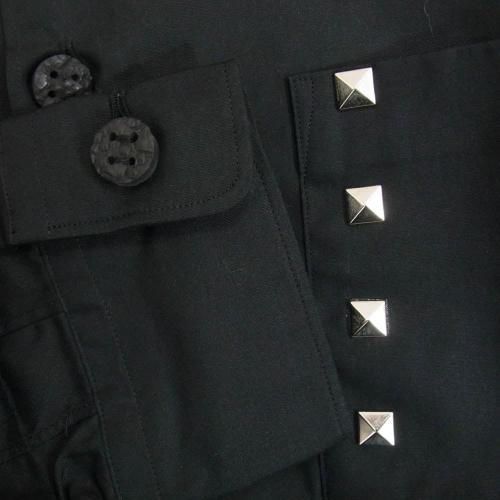 COMME des GARCONS HOMME PLUS コムデギャルソンオムプリュス AD2012 PK-B013 ラバーボタン スタッズ シャツ 長袖 ブラック系 XS【中古】