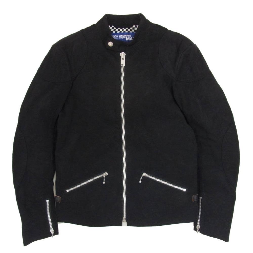 JUNYA WATANABE COMME des GARCONS MAN ジュンヤワタナベコムデギャルソンマン 07SS WS-J024 フェイクスエード シングル ライダース ジャケット ブラック系 SS【中古】