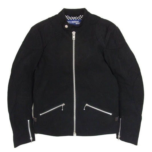 JUNYA WATANABE COMME des GARCONS MAN ジュンヤワタナベコムデギャルソンマン 07SS WS-J024 フェイクスエード シングル ライダース ジャケット ブラック系 SS【中古】