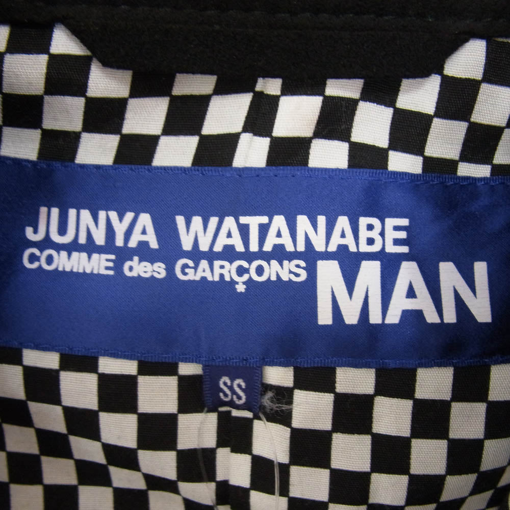 JUNYA WATANABE COMME des GARCONS MAN ジュンヤワタナベコムデギャルソンマン 07SS WS-J024 フェイクスエード シングル ライダース ジャケット ブラック系 SS【中古】