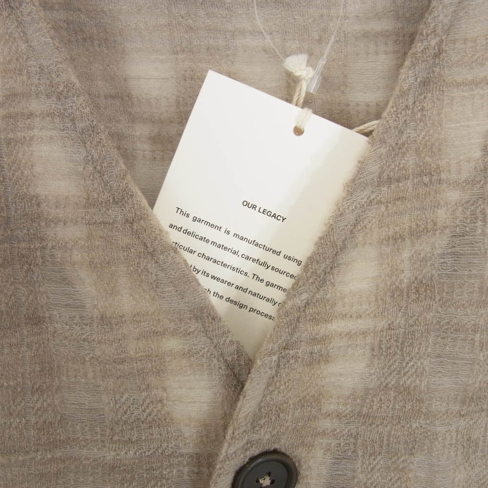 アワーレガシー M2236CG Grey Disintegration Check CARDIGAN グレー ディスインテグレーション チェック カーディガン ブラウン系 48【極上美品】【中古】