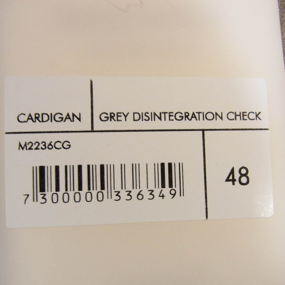 アワーレガシー M2236CG Grey Disintegration Check CARDIGAN グレー ディスインテグレーション チェック カーディガン ブラウン系 48【極上美品】【中古】