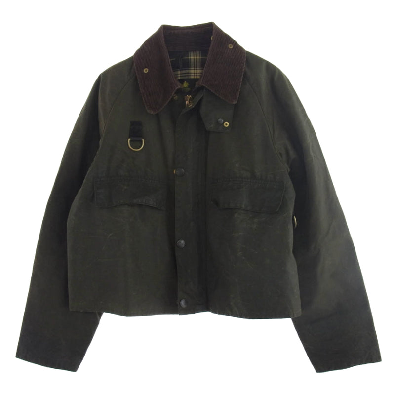 Barbour バブアー ヴィンテージ 90s 94年製 スリーワラント SPEY JACKET スペイ セージ ワックス オイルド ジャケット カーキ系 S【中古】