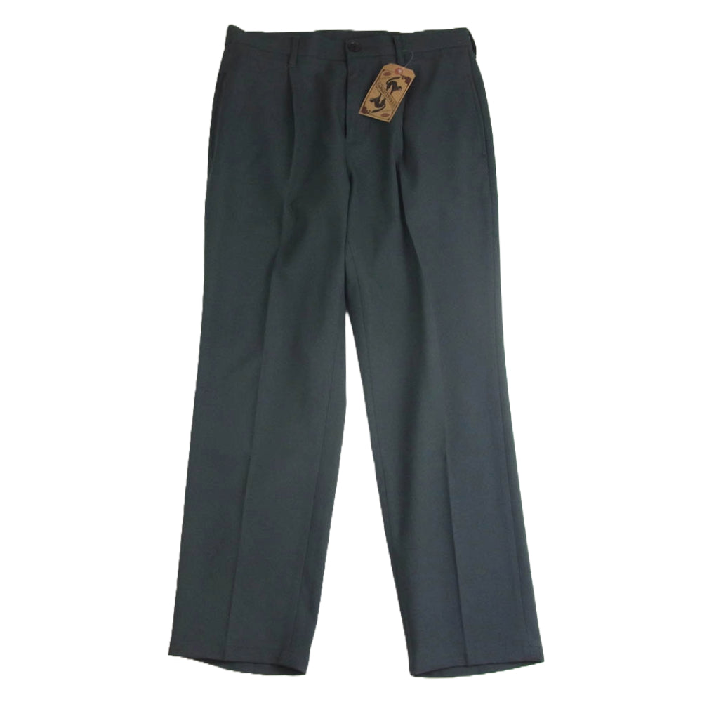 GANGSTERVILLE ギャングスタービル GSV-22-SS-20 THUG SLACKS 1タックトラウザーズ スラックス パンツ カーキ系 M【極上美品】【中古】