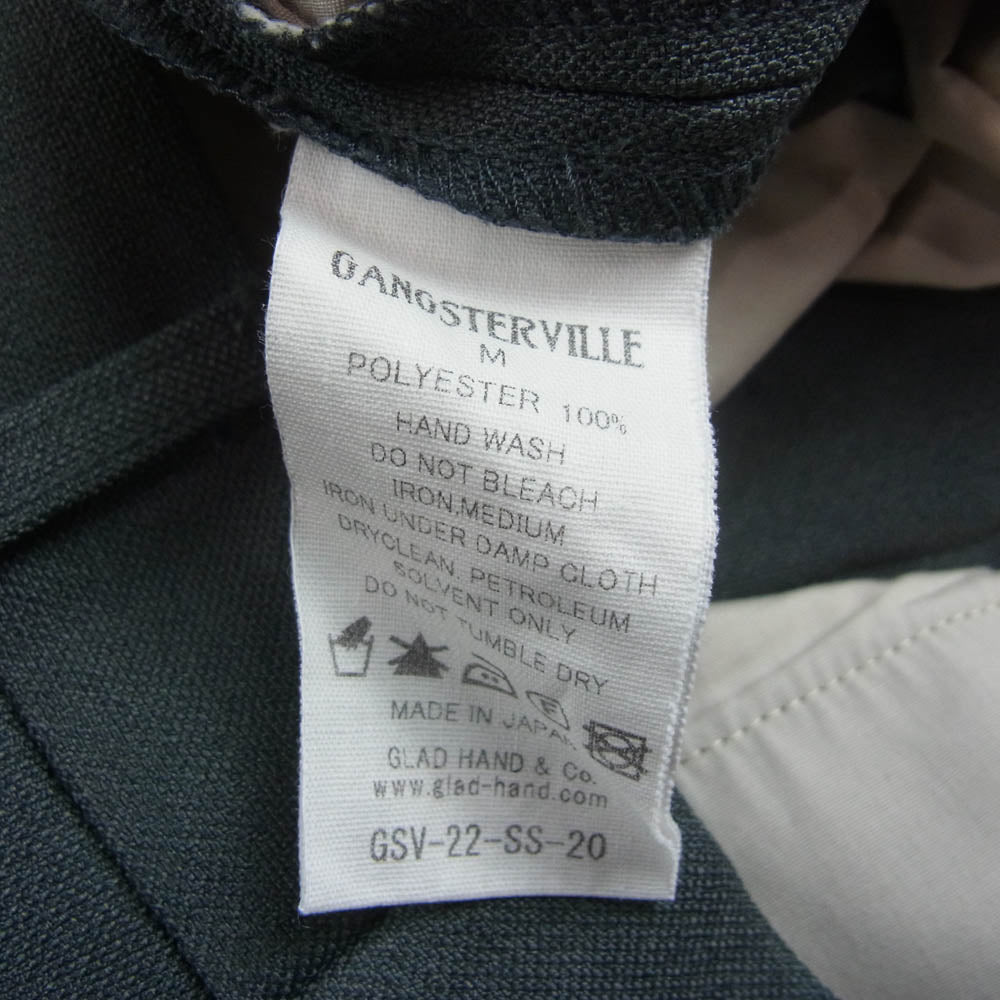 GANGSTERVILLE ギャングスタービル GSV-22-SS-20 THUG SLACKS 1タックトラウザーズ スラックス パンツ カーキ系 M【極上美品】【中古】