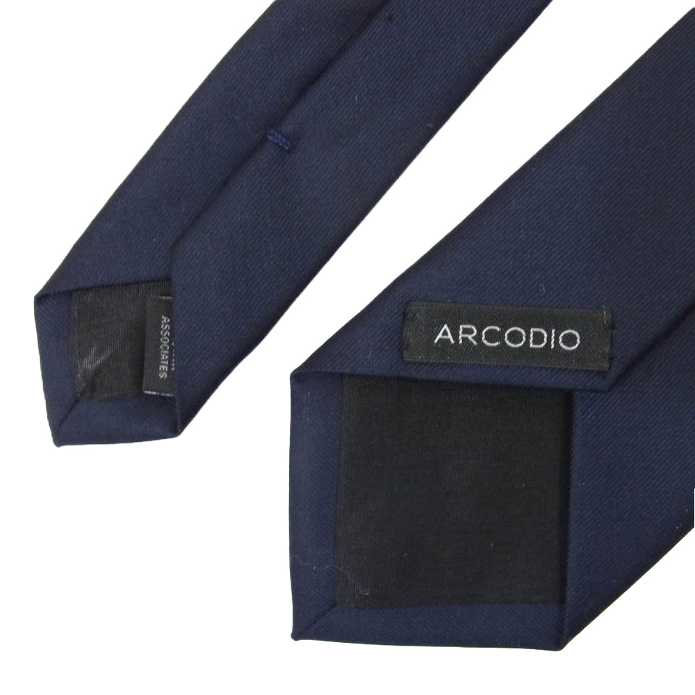 アルコディオ Loro Piana Wool ロロピアーナウール ネクタイ ネイビー系【新古品】【未使用】【中古】