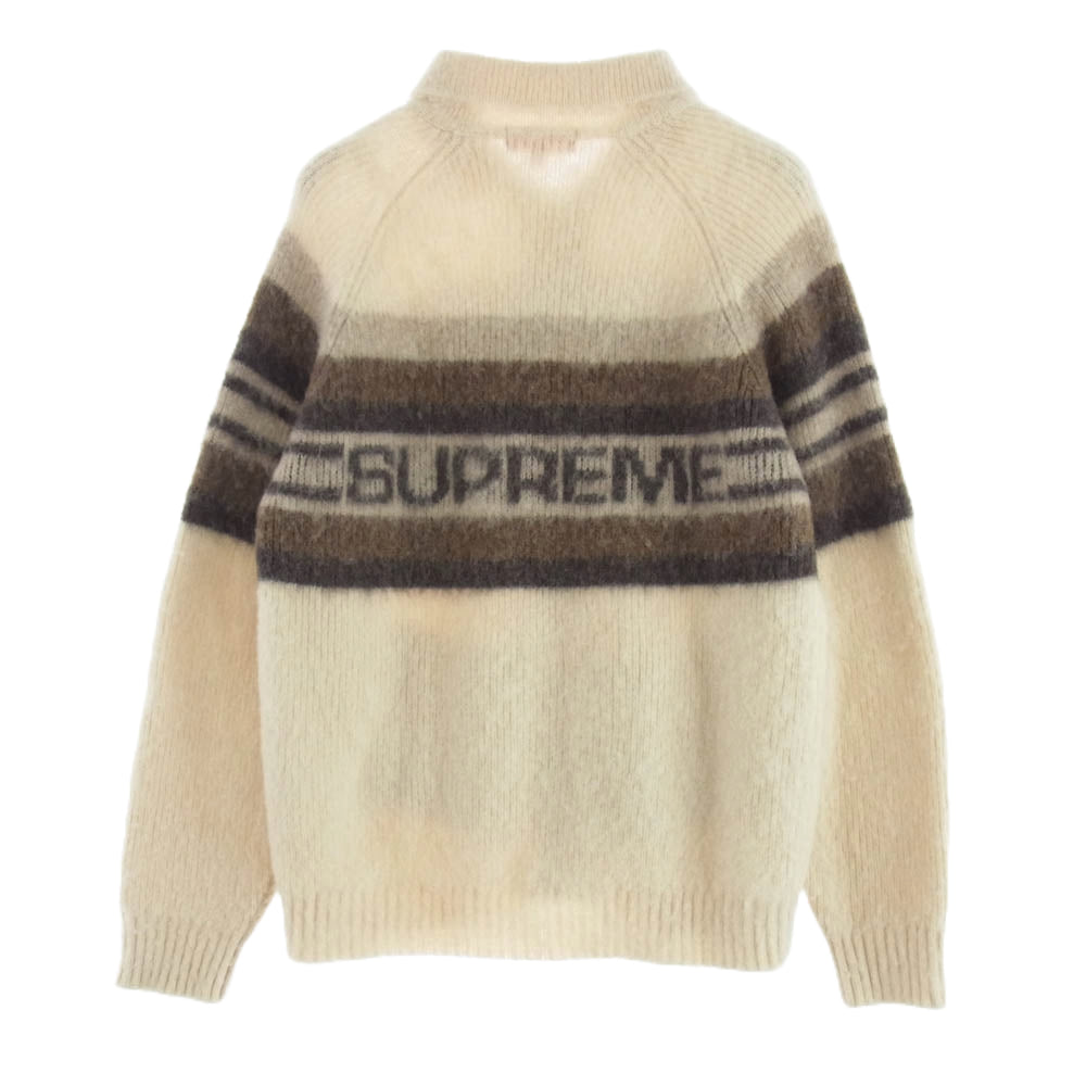 Supreme シュプリーム 19AW Brushed Wool ?Zip Up ?Sweater ブラッシュド ウールボーダーニットジップセーター マルチカラー系 M【中古】