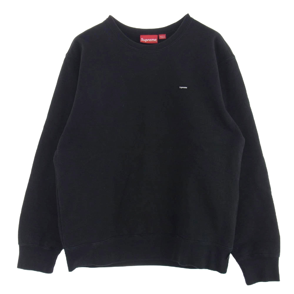 Supreme シュプリーム 19AW small box crewneck スモール ボックス ロゴ クルーネック スウェット ブラック系 L【中古】