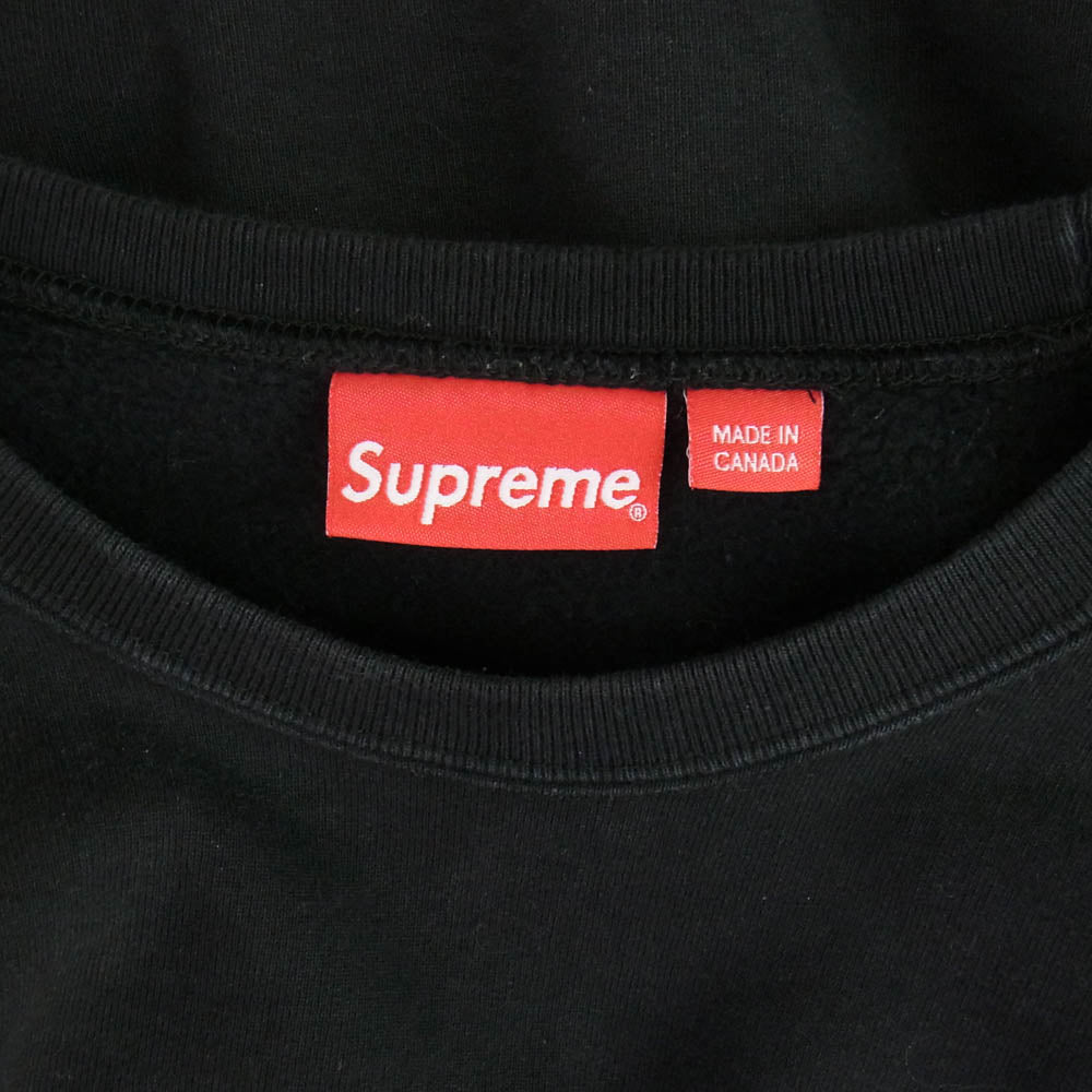 Supreme シュプリーム 19AW small box crewneck スモール ボックス ロゴ クルーネック スウェット ブラック系 L【中古】