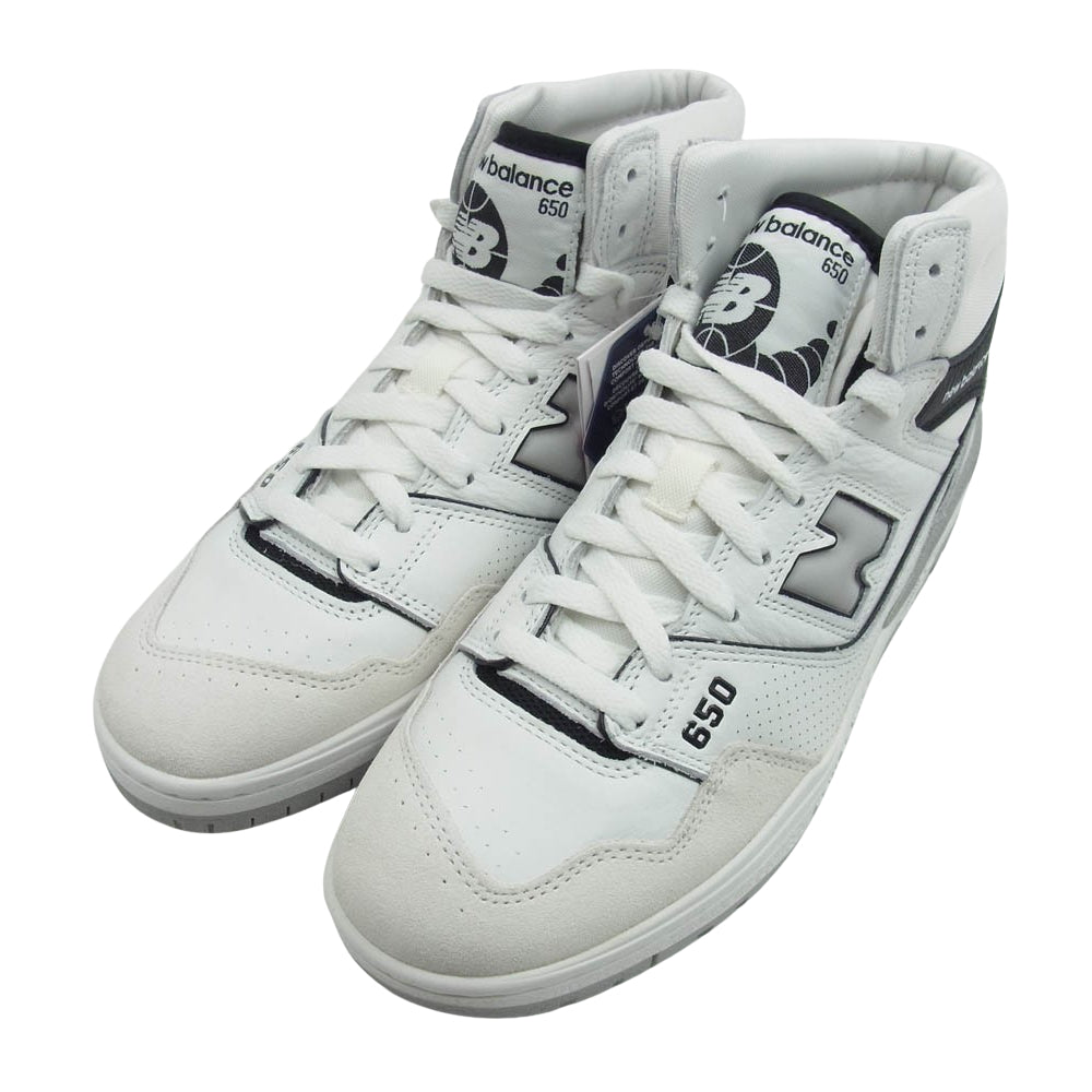 NEW BALANCE ニューバランス BB650RWH ハイカット スニーカー ホワイト系 25.5cm【新古品】【未使用】【中古】