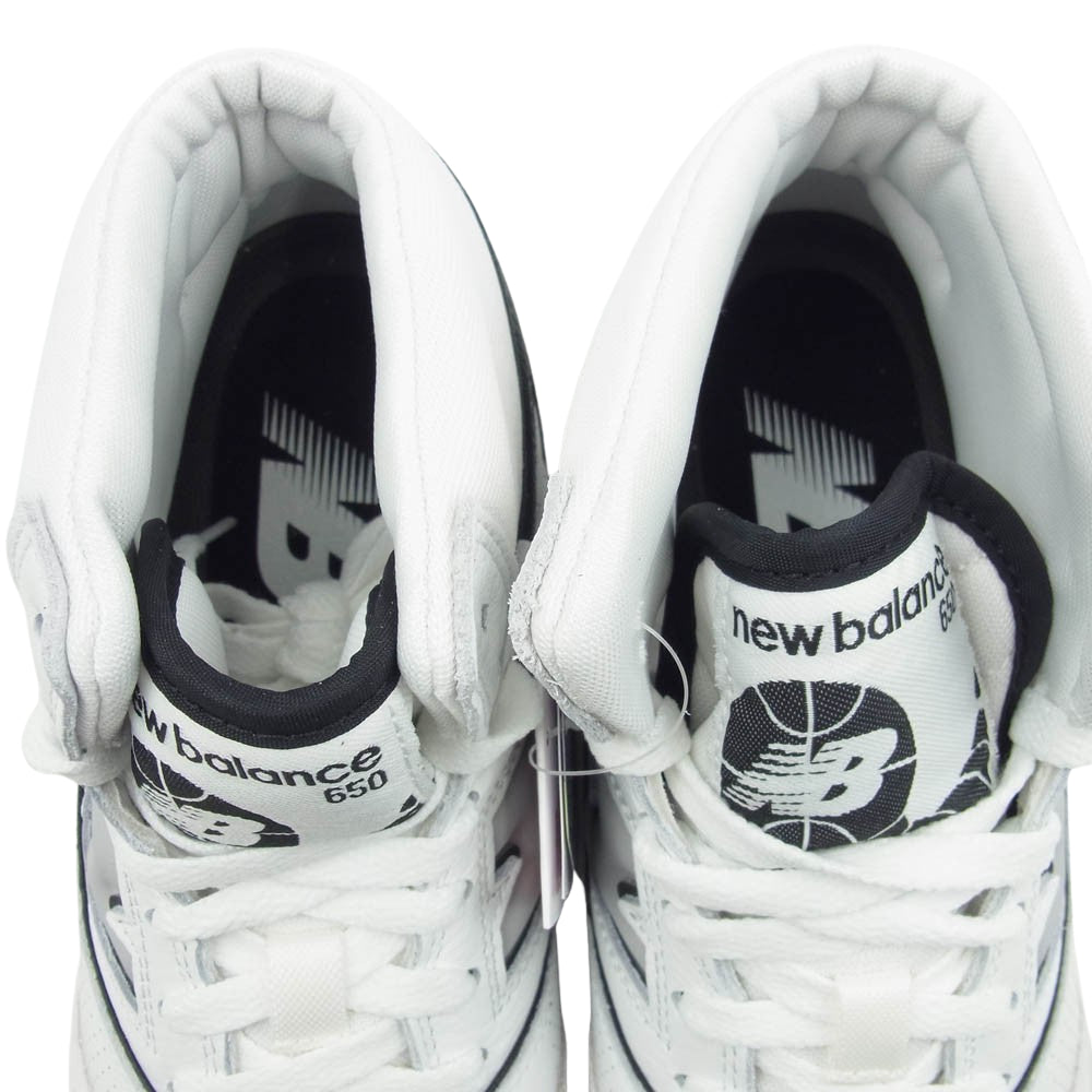 NEW BALANCE ニューバランス BB650RWH ハイカット スニーカー ホワイト系 25.5cm【新古品】【未使用】【中古】