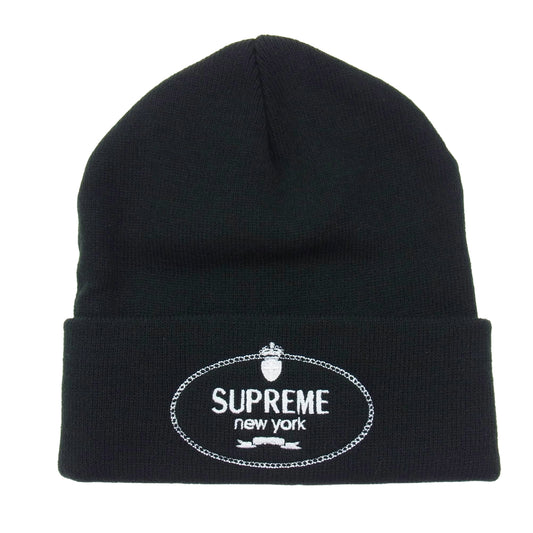 Supreme シュプリーム 24AW Crest Beanie クレスト ビーニー ニット帽 ニットキャップ ブラック系【新古品】【未使用】【中古】