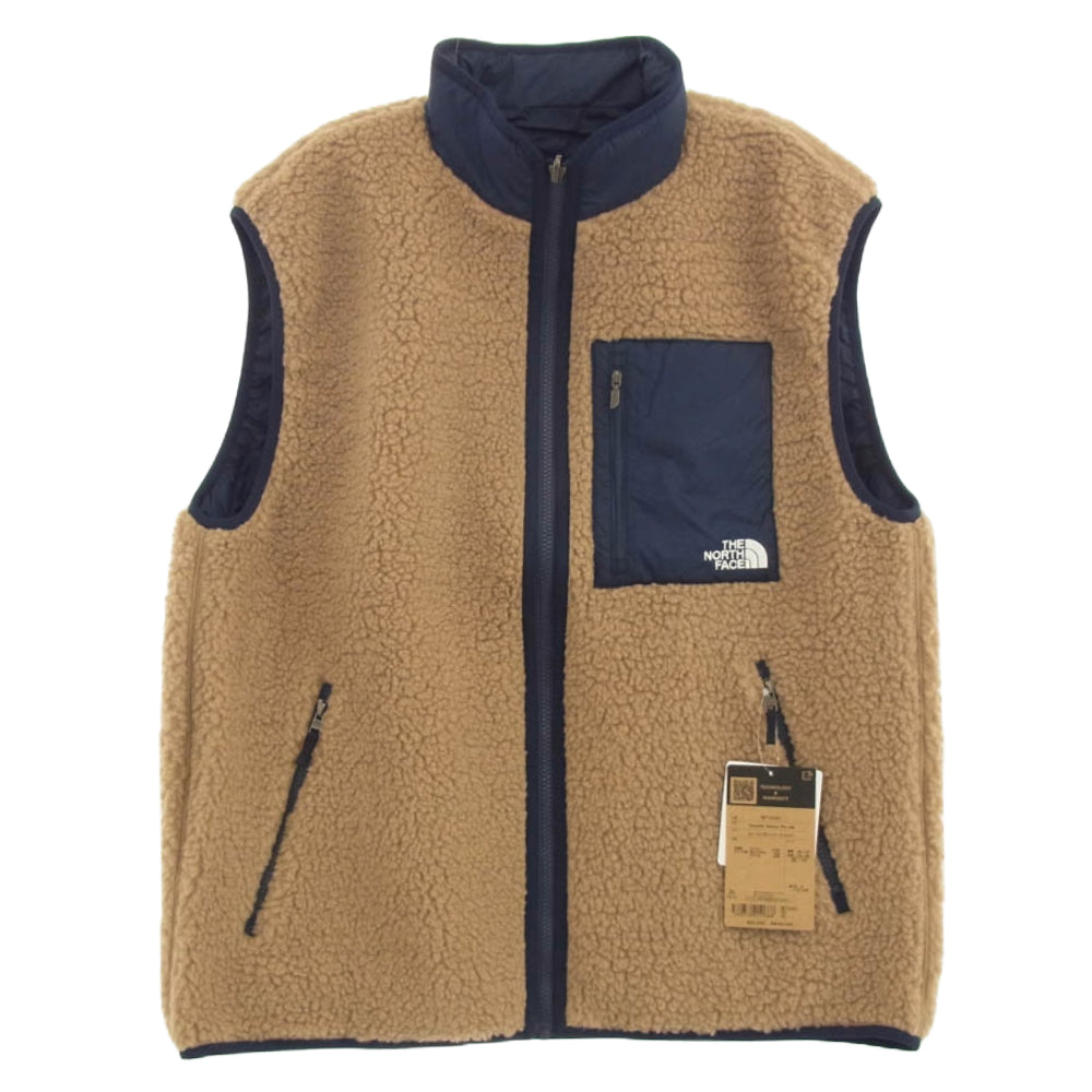 THE NORTH FACE ノースフェイス NP72431 Reversible Extreme Pile Vest リバーシブル エクストリーム パイル ベスト ブラウン系 ネイビー系 XL【新古品】【未使用】【中古】