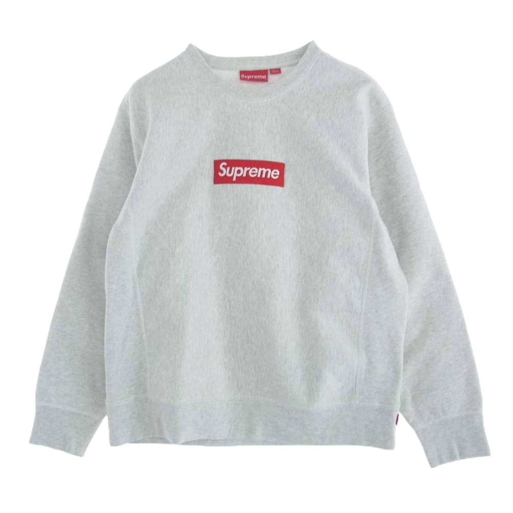 Supreme シュプリーム 18AW BOX LOGO CREWNECK SWEAT SHIRT ボックス ロゴ クルーネック スウェット シャツ グレー系 L【中古】