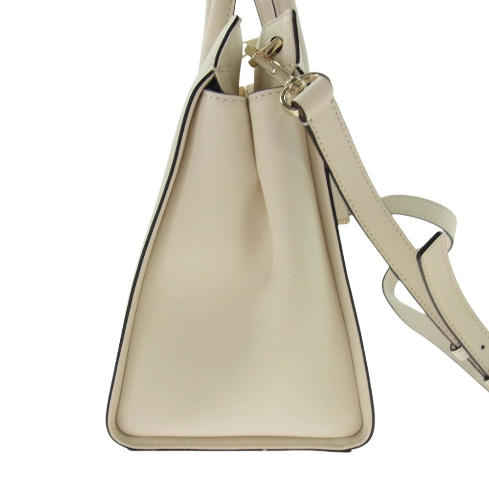 Kate Spade ケイトスペード キャメロン ストリート 穴あき キャンディス サッチェル 2WAY トート ショルダー バッグ ホワイト系【中古】