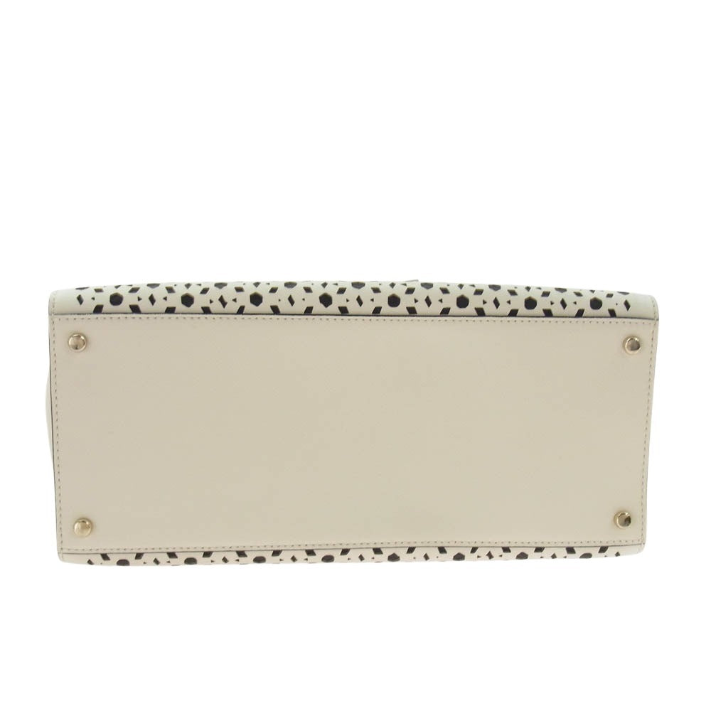 Kate Spade ケイトスペード キャメロン ストリート 穴あき キャンディス サッチェル 2WAY トート ショルダー バッグ ホワイト系【中古】