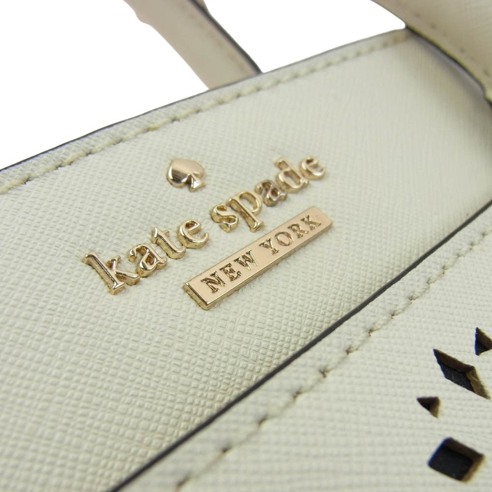 Kate Spade ケイトスペード キャメロン ストリート 穴あき キャンディス サッチェル 2WAY トート ショルダー バッグ ホワイト系【中古】