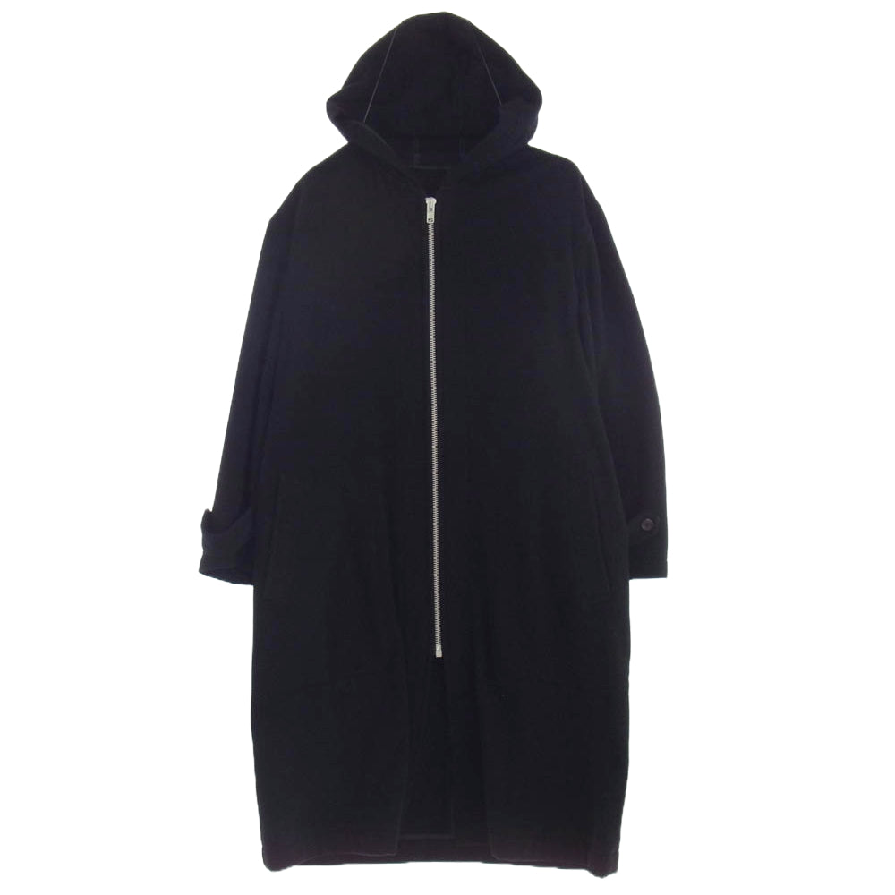 COMME des GARCONS HOMME PLUS コムデギャルソンオムプリュス AD1991 PC-05100Z 90s アーカイブ ジップアップ ウール ロング パーカー ブラック系 M【中古】