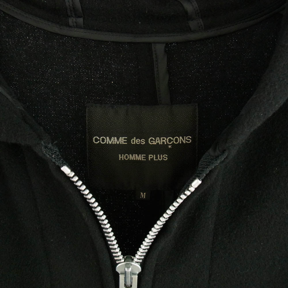 COMME des GARCONS HOMME PLUS コムデギャルソンオムプリュス AD1991 PC-05100Z 90s アーカイブ ジップアップ ウール ロング パーカー ブラック系 M【中古】
