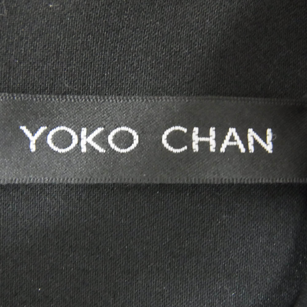 YOKO CHAN ヨーコチャン YCD-318-395 パール スリットネック ノースリーブ バルーン ワンピース ブラック系 38【美品】【中古】