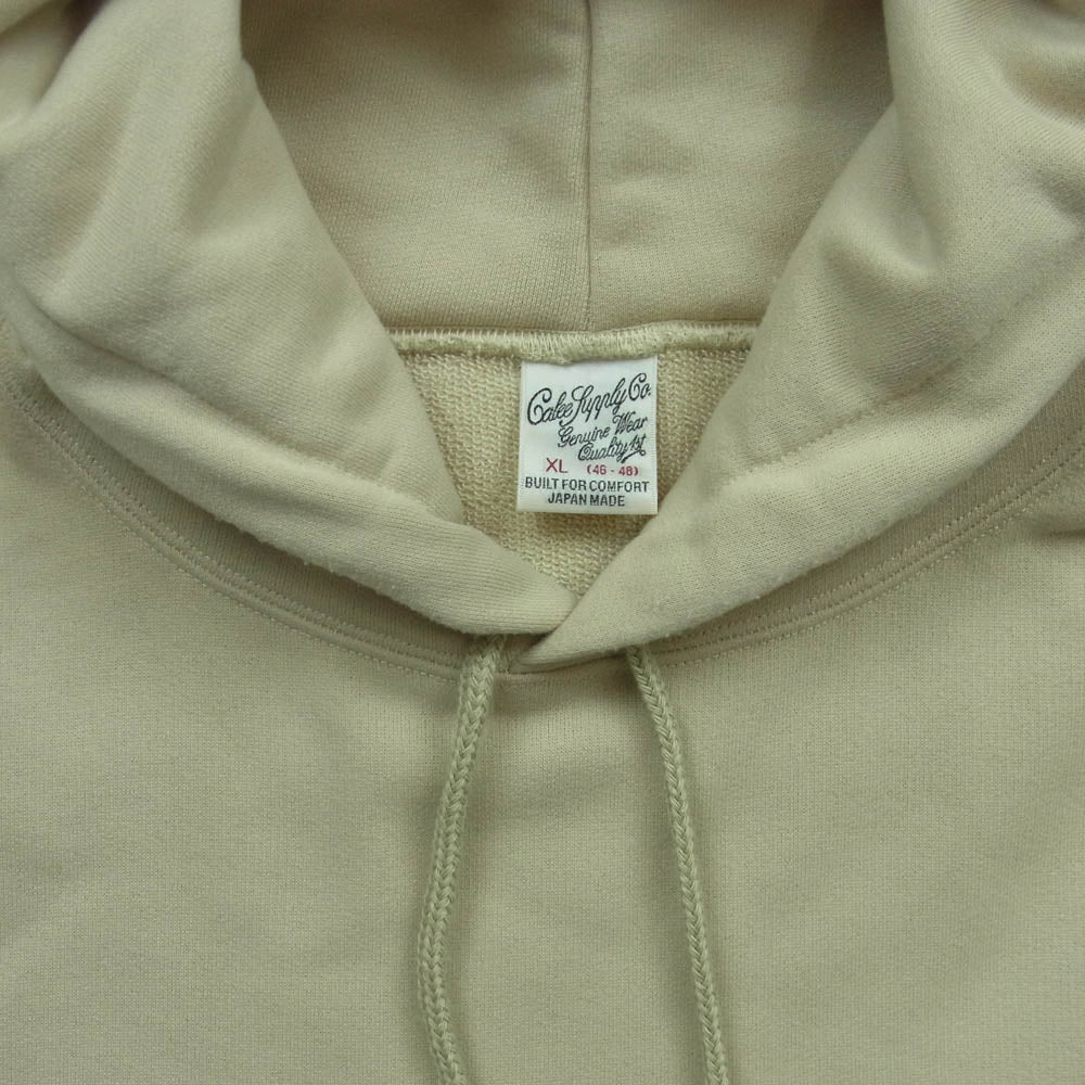 CALEE キャリー 23SS 23SS030 Aeroknot CALEE arch logo pullover hoodie ロゴ刺繍 プルオーバー パーカー フーディー ベージュ系 XL【中古】