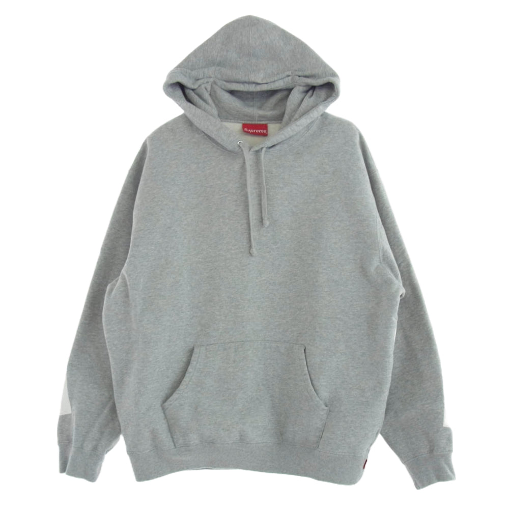 Supreme シュプリーム 21SS Big Logo hooded Sweatshirt ビッグ ロゴ フーデット スウェット パーカー グレー系 ホワイト系 M【中古】