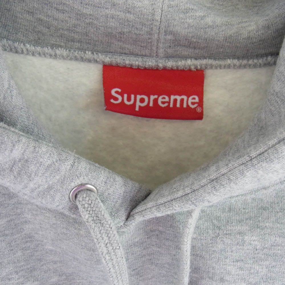 Supreme シュプリーム 21SS Big Logo hooded Sweatshirt ビッグ ロゴ フーデット スウェット パーカー グレー系 ホワイト系 M【中古】