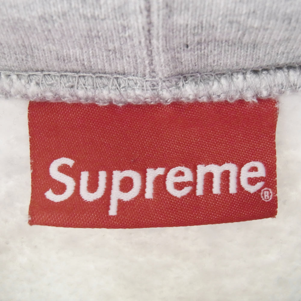 Supreme シュプリーム 21SS Big Logo hooded Sweatshirt ビッグ ロゴ フーデット スウェット パーカー グレー系 ホワイト系 M【中古】
