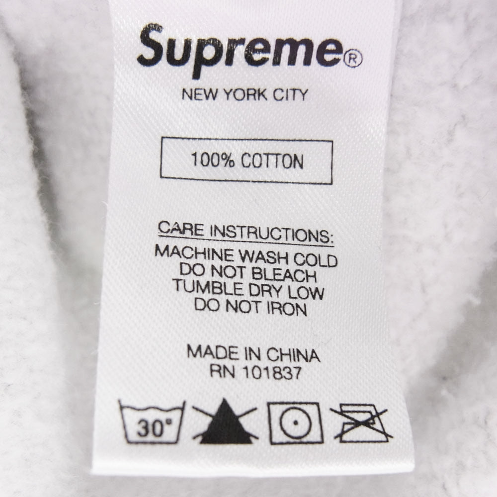 Supreme シュプリーム 21SS Big Logo hooded Sweatshirt ビッグ ロゴ フーデット スウェット パーカー グレー系 ホワイト系 M【中古】