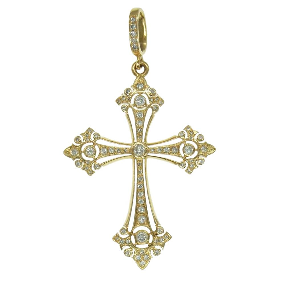 ローリーロドキン 本店購入証明書付属 18K MEDIUM FANCY GOTHIC PENDANT DIAMONDS ミディアム ファンシー ゴシッククロス ダイヤモンド イエローゴールド ペンダントトップ ゴールド系【中古】