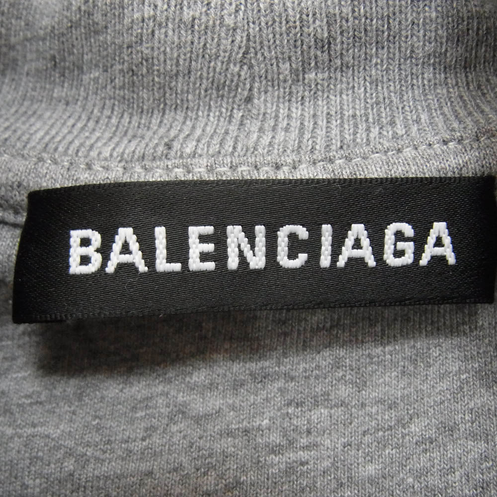 BALENCIAGA バレンシアガ 534300 TBV40 ドッキング ハイネック スウェット トレーナー グレー系 S【中古】