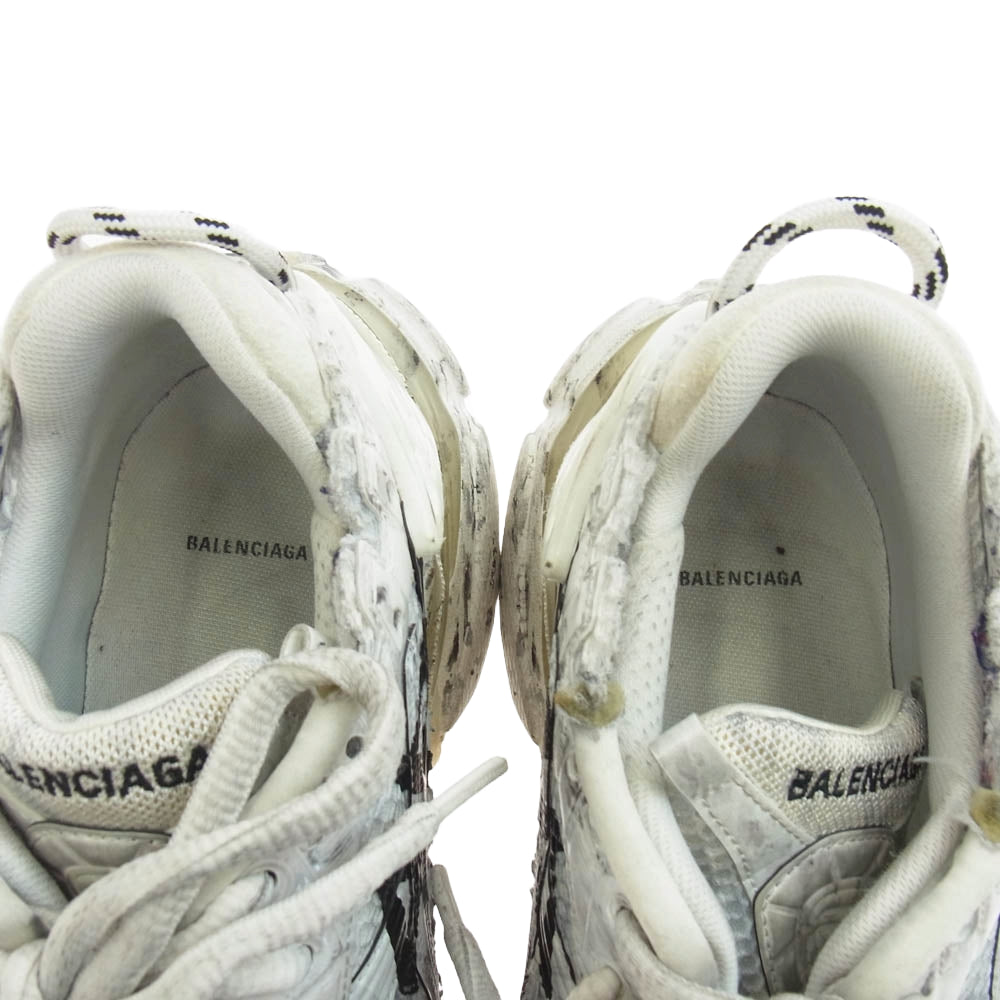 BALENCIAGA バレンシアガ 772774 RUNNER GRAFFITI USED加工 ランナー グラフィティ ローカット スニーカー オフホワイト系 グレー系 27.5cm【中古】