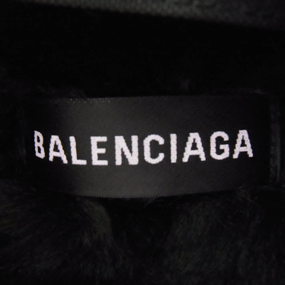 BALENCIAGA バレンシアガ 18AW 543029 Faux Fur Layered Denim Jacket フェイクファー レイヤード フーデッド デニム ジャケット 44【中古】