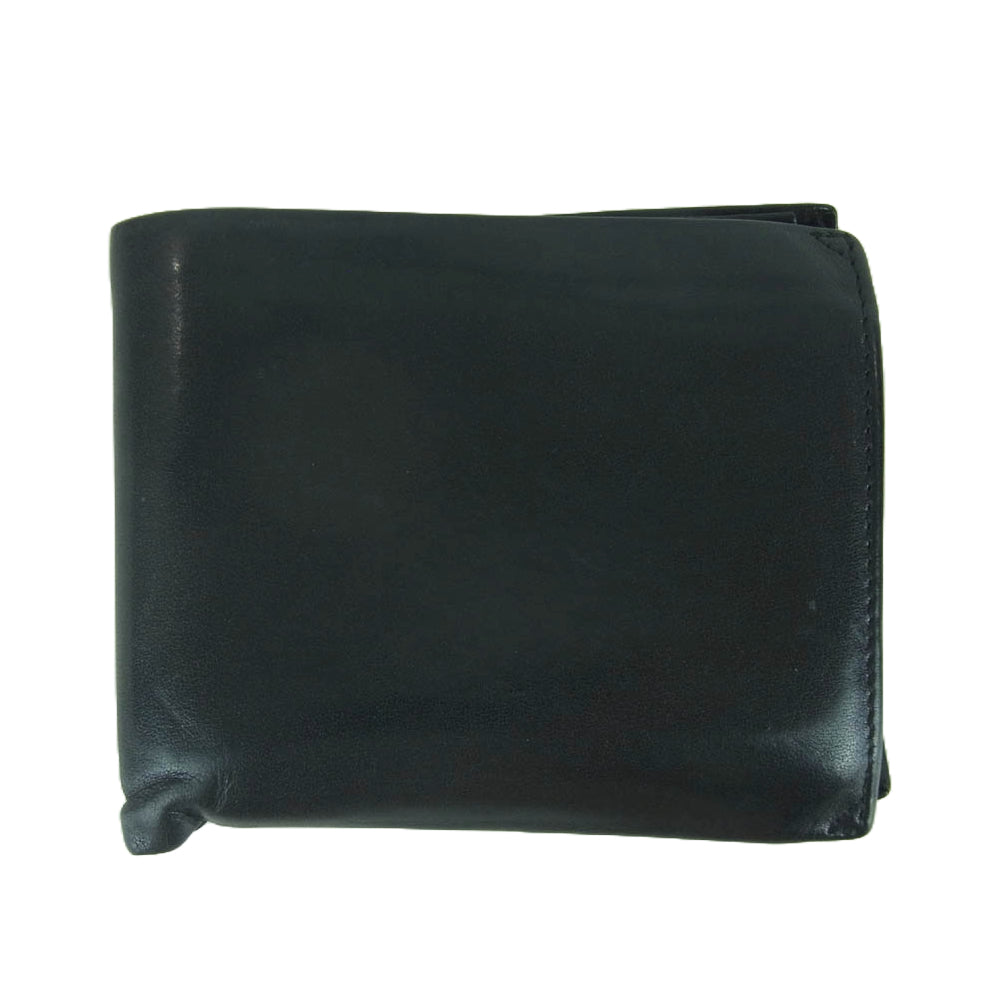 ISSEY MIYAKE イッセイミヤケ MEN レザー ２つ折り ウォレット 財布 ブラック系【中古】