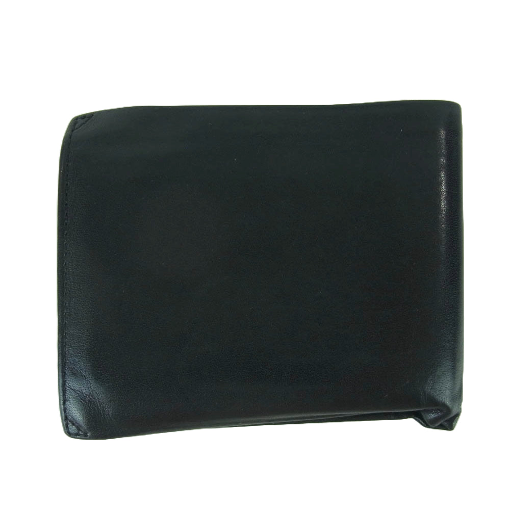 ISSEY MIYAKE イッセイミヤケ MEN レザー ２つ折り ウォレット 財布 ブラック系【中古】