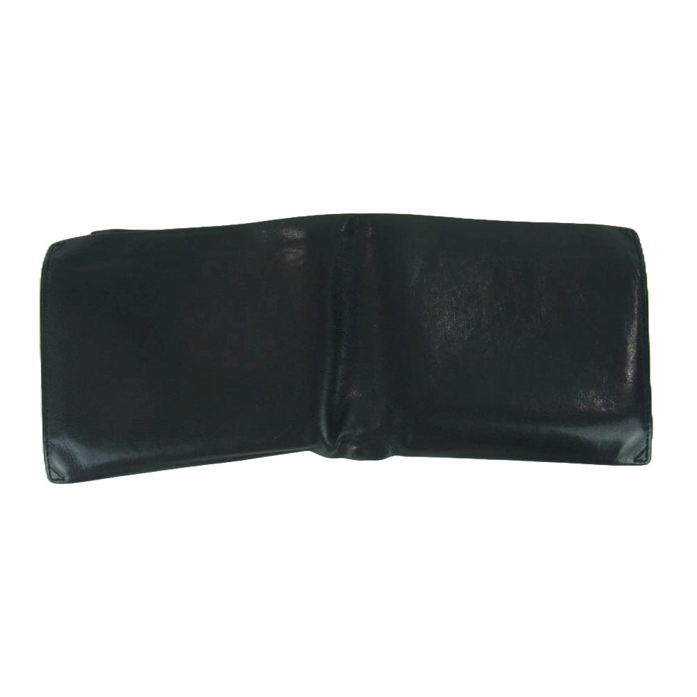 ISSEY MIYAKE イッセイミヤケ MEN レザー ２つ折り ウォレット 財布 ブラック系【中古】