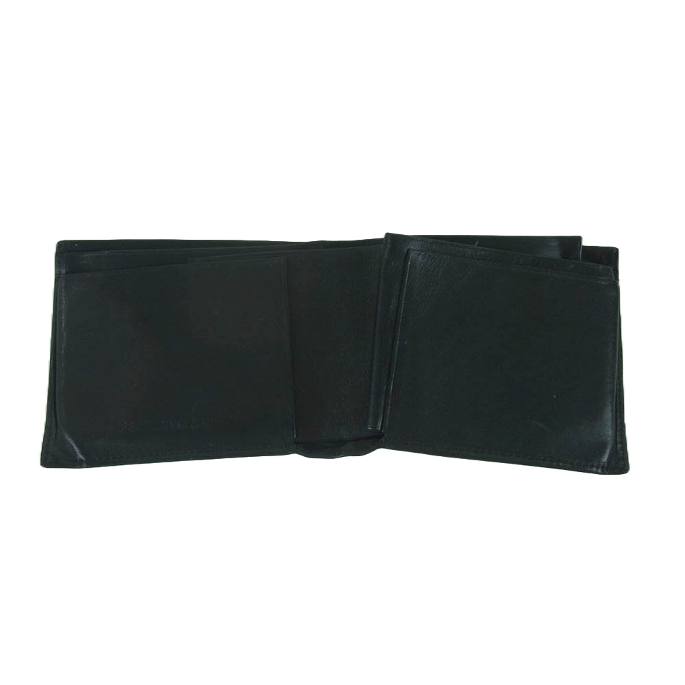 ISSEY MIYAKE イッセイミヤケ MEN レザー ２つ折り ウォレット 財布 ブラック系【中古】