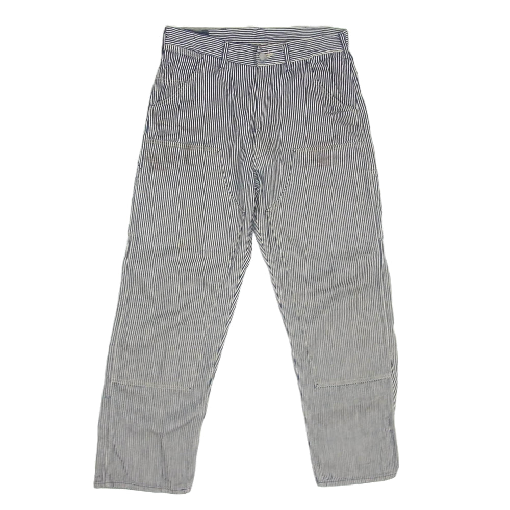 フォーティファイブアール ヒッコリー ストライプ ダブルニー ペインター パンツ ネイビー系 サイズ表記無【中古】