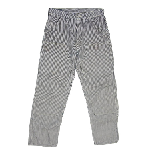 フォーティファイブアール ヒッコリー ストライプ ダブルニー ペインター パンツ ネイビー系 サイズ表記無【中古】
