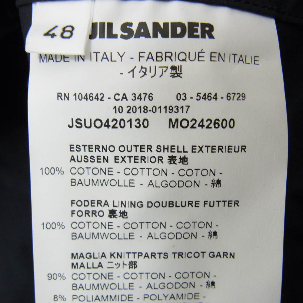 JIL SANDER ジルサンダー 19SS JSUO420130 MO242600 イタリア製 Seattle Blouson シアトル ブルゾン ボンバー ジャケット ブラック系 48【中古】