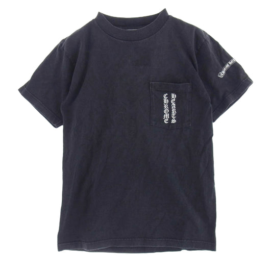 CHROME HEARTS クロムハーツ（原本無） Scroll Label Logo Tee SS T-SHIRT スクロール ラベル 半袖 ポケット Tシャツ ブラック系 S【中古】