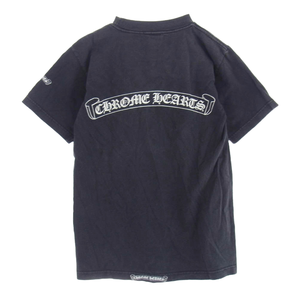 CHROME HEARTS クロムハーツ（原本無） Scroll Label Logo Tee SS T-SHIRT スクロール ラベル 半袖 ポケット Tシャツ ブラック系 S【中古】