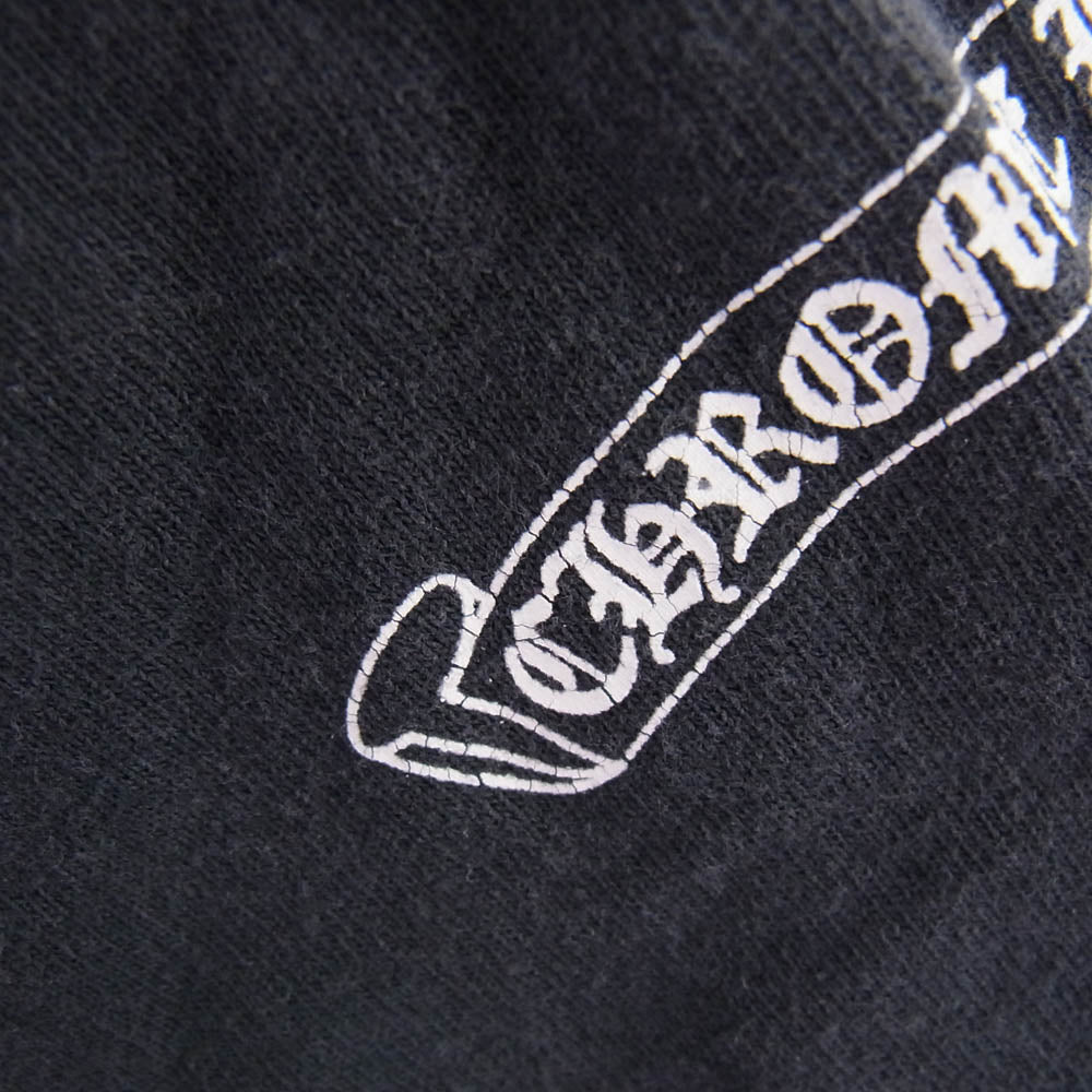 CHROME HEARTS クロムハーツ（原本無） Scroll Label Logo Tee SS T-SHIRT スクロール ラベル 半袖 ポケット Tシャツ ブラック系 S【中古】