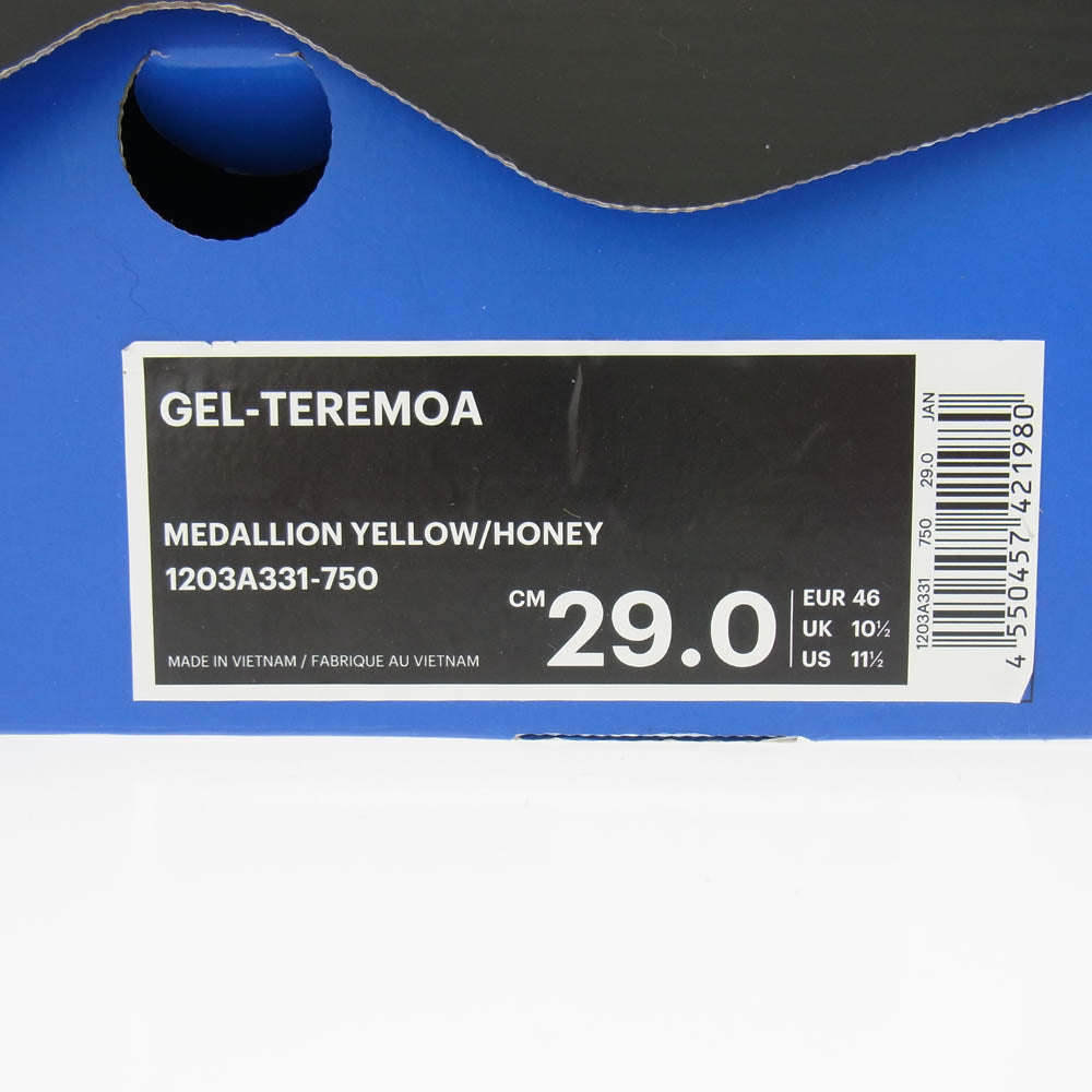 キココスタディノフ 1203A331-750 × asics アシックス GEL-TEREMOA ゲル テレモア ローカット スニーカー イエロー系 カーキ系 29cm【中古】