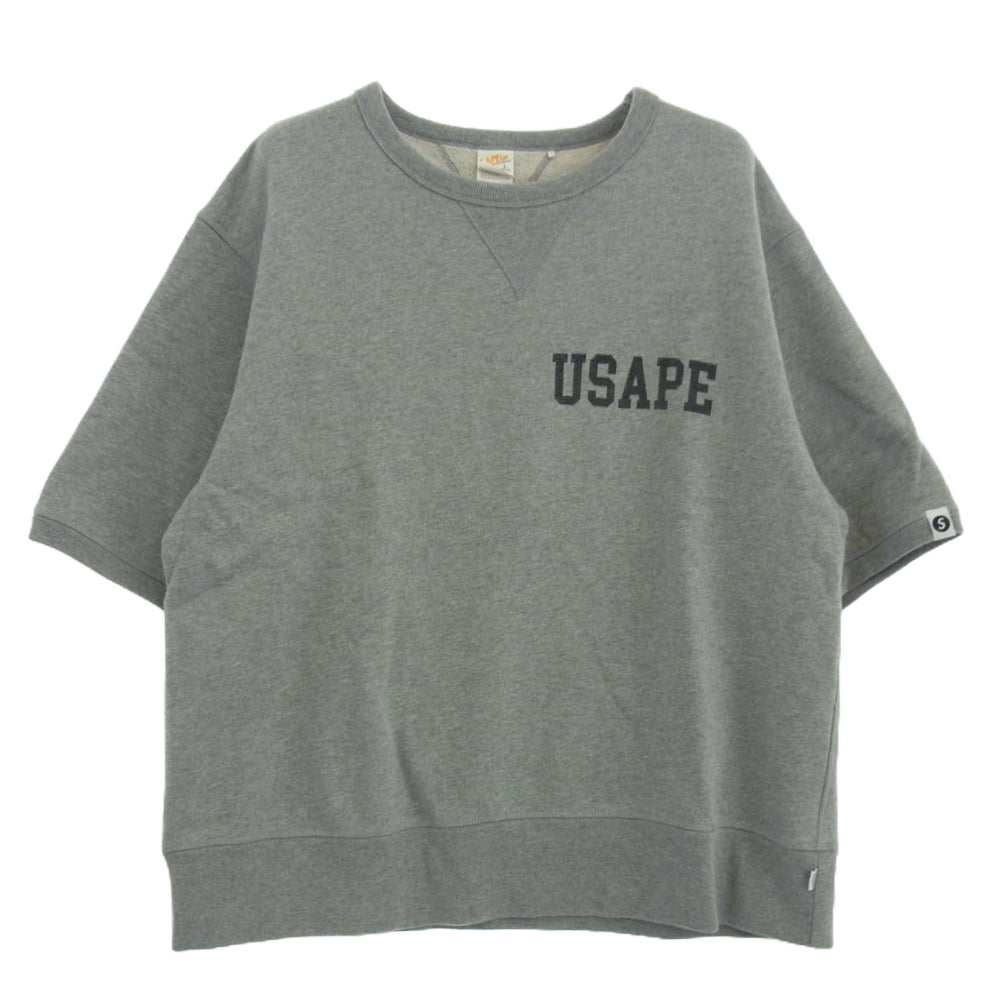 SAPEUR サプール ARIGATO USAPE クルーネック 半袖 スウェット　 グレー系 L【中古】